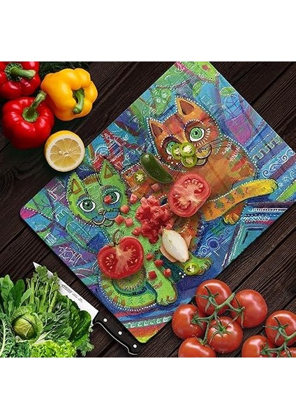 Cam Kesme Tahtası Kedi Desenli fiyatları