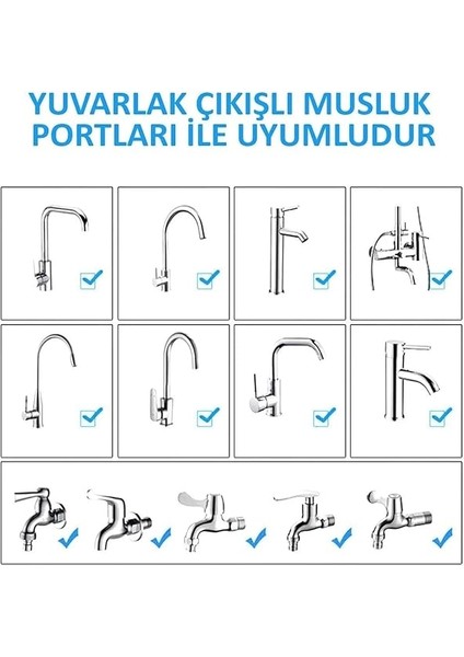 Su Tasasrruflu 3 Fonksiyonlu Mutfak Musluk Başlığı 360 Derece Oynar Başlıklı Şeffaf Görünümlü indirimleri