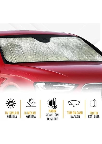 Ön Cam Katlanabilir Güneşlik Araba Metalize Perde (130X60) fiyatları