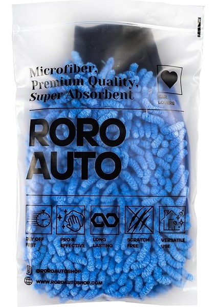 Auto Munzur Mikrofiber Araç Yıkama Eldiveni Mavi