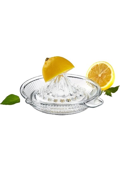 Cam Limon Sıkacağı | Portakal ve Narenciye Sıkacağı | Manuel, Şeffaf Cam, Kolay Temizlenir | Kulplu Taze Meyve Suyu Sıkacağı