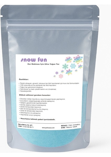Kar Makinası Için Ultra Yoğun Toz