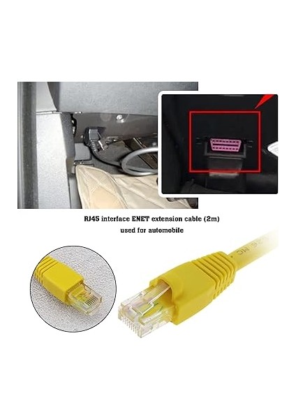 In Your Mind Enet Obd2 RJ45 Kablosu 2m Ethernet Kablosu Ethernet Konnektör Araçları Obdıı Arayüzü Kablosu Araç Teşhis Kodlama Için F-Serisi Teşhis modelleri