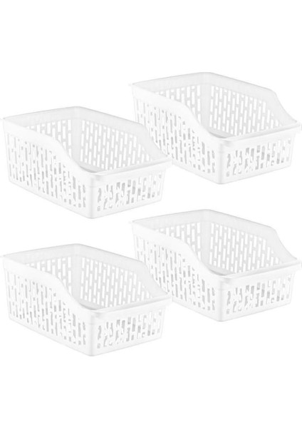 SY-2171 Plastik Büyük Dolap Içi Sebze Meyve Düzenleyici Beyaz 4'lü Set Beyaz