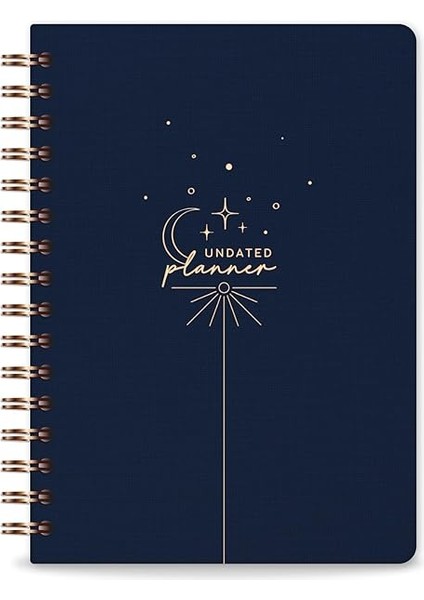 A5 Spiralli Keten Süresiz Planlayıcı Ajanda Lacivert indirimleri