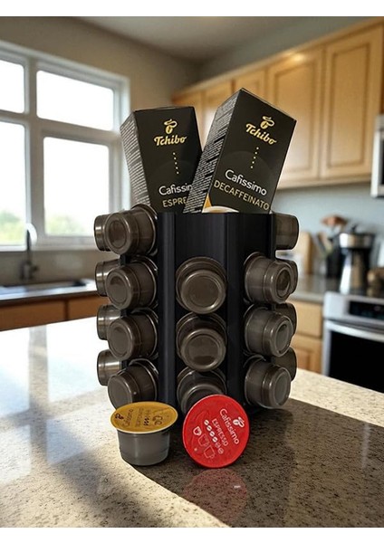 Tchibo Cafissimo Uyumlu Kapsül Kahve Tutucu Çok Amaçlı Stand Ultra Dark