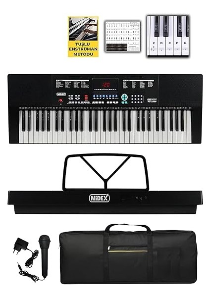 PS-2500 LED Ekran 61 Tuşlu Org Çanta Notalık ve Adaptörlü (300 Ses 300 Ritim) fiyatları