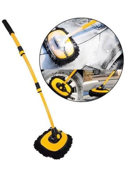 Polham Teleskopik Saplı Ayarlanabilir Kuru Islak Araç Yıkama Fırçası Oto Yıkama Paspası Yumuşak Bez