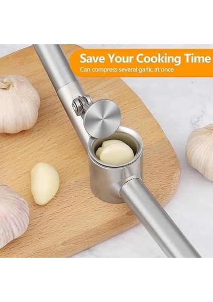 Paslanmaz Çelik Sarımsak Presi – Sarımsak Kesici, Sarımsak Ezici, Sağlam Paslanmaz Çelik Saplı, Pratik Bir Mutfak Yardımcısı ve Mutfak Aleti, 15,8 x 5 cm fiyatları