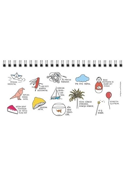 Color Hisli Şeyler 13X27 Spiralli Stickerlı Planner fırsatları