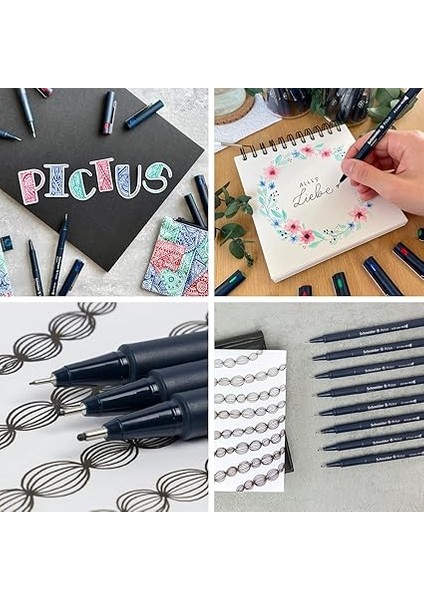Pictus Fineliner (8 Farklı Çizgi Kalınlığı: 0,05 – 0,9 Mm) Siyah, 8'li Kutu modelleri