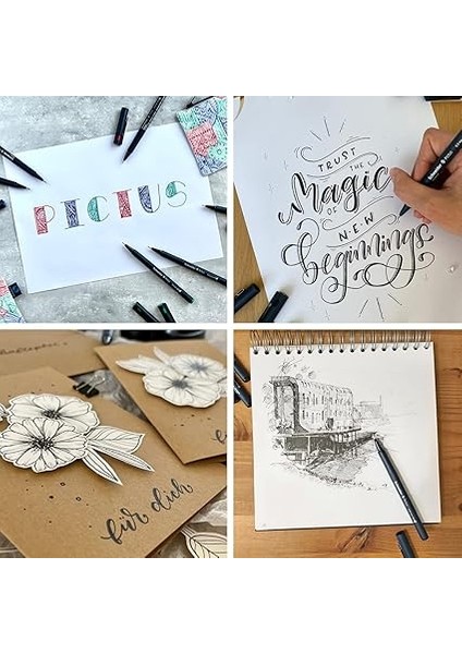 Pictus Fineliner (8 Farklı Çizgi Kalınlığı: 0,05 – 0,9 Mm) Siyah, 8'li Kutu indirimleri