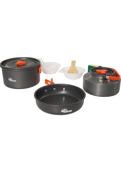 Badger Vori 3 Parça Tencere Tava Çaydanlık Seti, Dayanıklı Kamp Ekipmanları, Kamp Aksesuarları, Açık Hava Sporları