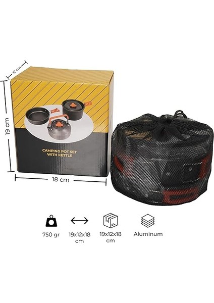 Badger Vori 3 Parça Tencere Tava Çaydanlık Seti, Dayanıklı Kamp Ekipmanları, Kamp Aksesuarları, Açık Hava Sporları fiyatları