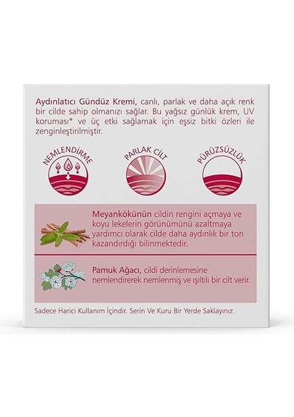 Since 1930 Aydınlatıcı Gündüz Kremi, Yüz Kremi, Cınnabloc, Uv Koruma, Hipoalejenik, Kuru ve Karma Ciltler, 50ML modelleri