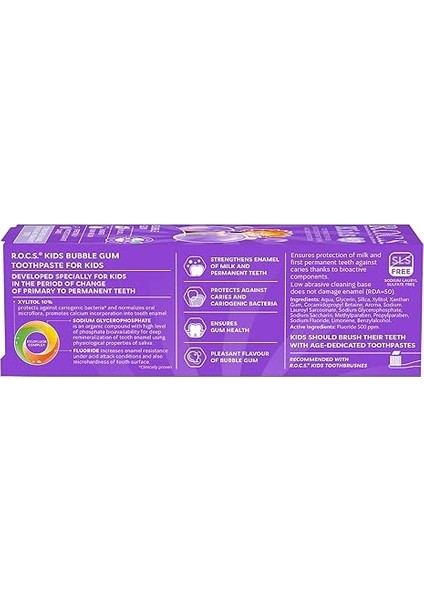 Kids 4-7 Yaş Florürsüz Diş Macunu Balon Sakızı Tadında modelleri