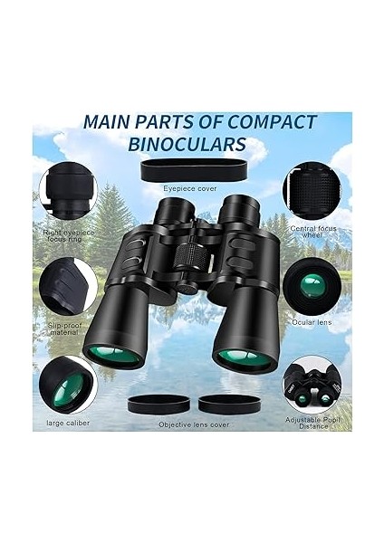 El Dürbünü – 100X Büyütme Kapasitesi ve 100 mm Lens Çapı, 1000 Metrede 56 Metre Görüş Alanı, Su Geçirmez Kauçuk Tasarım, Taşıma Çantalı, Kamp Doğa ve Güvenlik Için Hd El Dürbünü modelleri