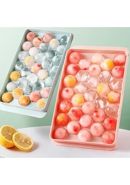 33 Hazne Mavi ve Pembe Renklerde Premium Plastik Buz Kalıbı Yeniden Kullanılabilir Küresel Buz Tray Kokteyller ve Soğuk Içecekler Için Ideal (Normal, Adet, 1) indirimleri