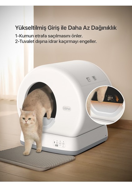 C10 Pro Kameralı Otomatik Akıllı Kedi Tuvaleti için Aparat/Buffle, Kum Sıçratma Önleyici modelleri