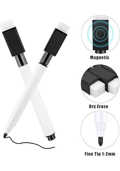 Adet Siyah Mini Beyaz Tahta Kalemi Buzdolabı Mıknatıslı Magnet Kalemi Yazı Tahtası Kalemi Ofis,okul, Ev Için fiyatları
