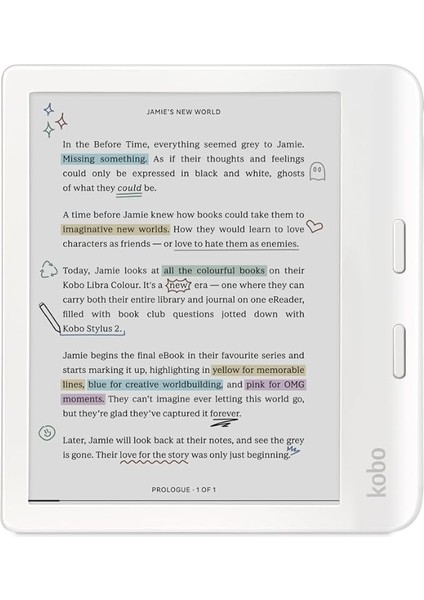 Ink Kaleido™ 3 Ekranlı E-Kitap Okuyucu, 7 Inç, Renkli, Parlama Yok, Bildirim Yok