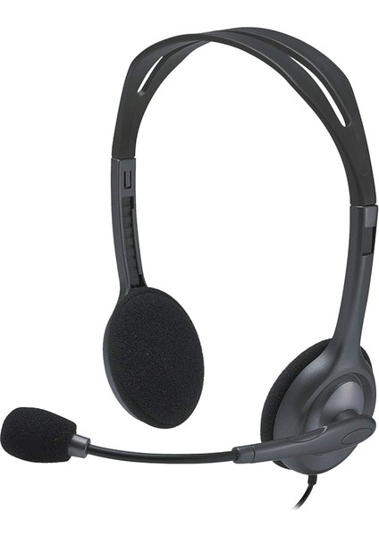 H111 Kablolu Stereo Kulak Üstü Mikrofonlu Kulaklık, Standart 3.5 mm Jak Girişi, 235 Kablo Uzunluğu, Siyah