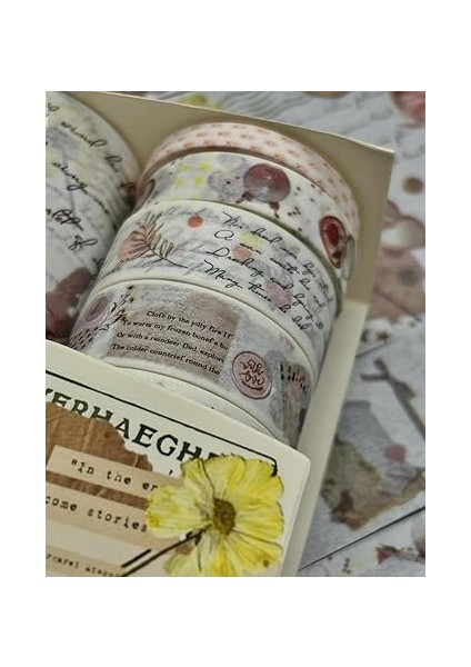 Bahar Çiçekleri Temalı 6'lı Washi Bant Set (6 * 2m)/washi Tape/masking Tape/desenli Bant/bullet Journal/defter Süsleme fiyatları
