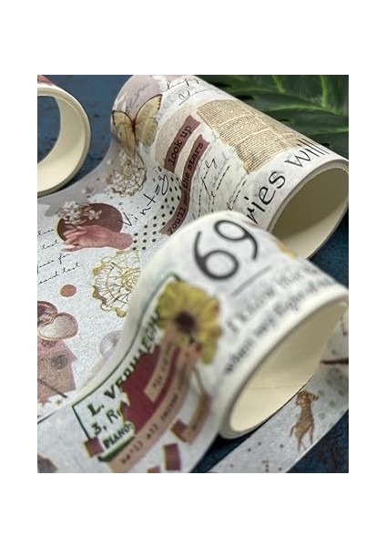 Bahar Çiçekleri Temalı 6'lı Washi Bant Set (6 * 2m)/washi Tape/masking Tape/desenli Bant/bullet Journal/defter Süsleme modelleri