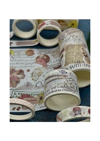 Bahar Çiçekleri Temalı 6'lı Washi Bant Set (6 * 2m)/washi Tape/masking Tape/desenli Bant/bullet Journal/defter Süsleme fırsatları