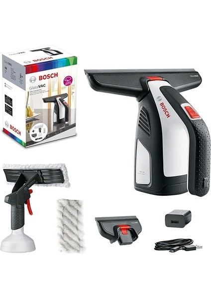 Home And Garden Akülü Pencere Temizleyici, Glassvac Cam Temizleyici, Premium Paket, Pencere, Ayna ve Duş Temizliği Için, Çalışma Süresi Yaklaşık 35 Pencere, Karton Kutuda