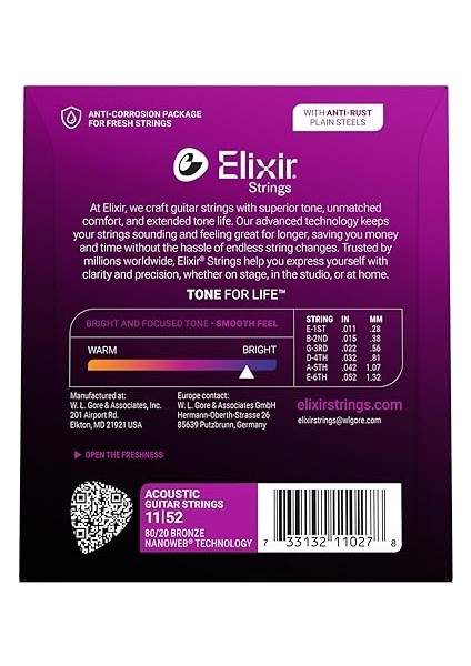 16027 Nanoweb Phosphor Bronze Akustik Gitar Teli (11-52) fiyatları