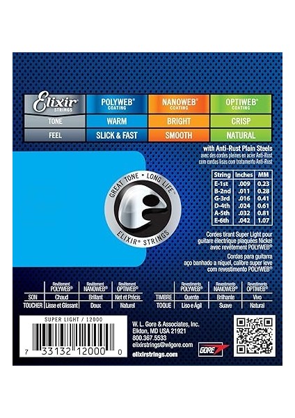 09-42 Polyweb Super Light Elektro Gitar Teli 12000 fiyatları