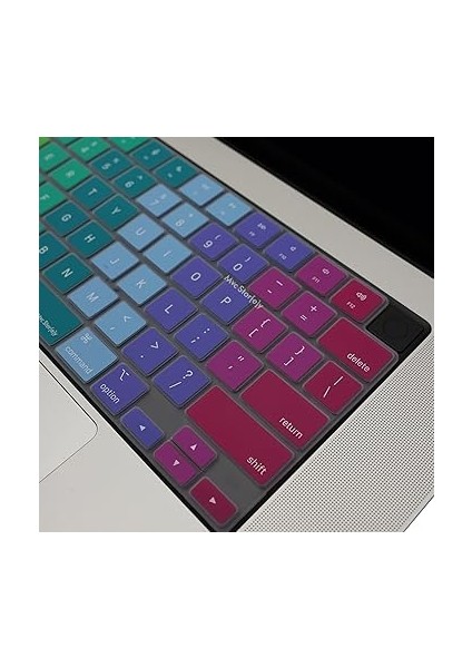 MacBook Klavye Koruyucu Us Ingilizce Amerikan Baskılı Us -Return Enter Tipi Air 13,6-15,3inç- Pro 14,2-16,2inç M1-M2-M3-M4 Pro Max Uyumlu, Silikon Klavye Filmi, Hafif Yıkanabilir Pembe Yeşil modelleri