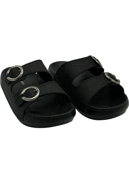 Zenne 11501 Günlük Terlik Beyaz Simli Çift Toka Kutulu Terlik Günlük Terlik fırsatları