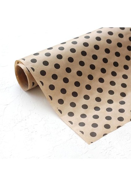 Kağıdı, Puantiye Desenli, Kraft-Siyah, 70X100 cm 5 Adet modelleri