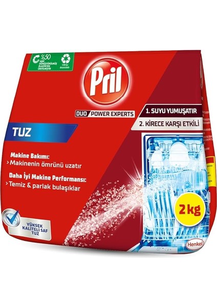 Duo Power Experts Kirece Karşı Etkili Bulaşık Makinesi Tuzu 1 x 2000 G , Makine Tuzu