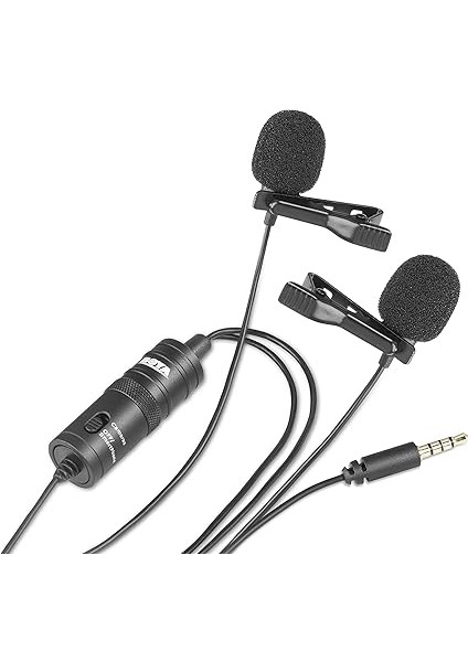 BY-M1DM Çok Yönlü Ikili Yaka Mikrofonu, Siyah modelleri