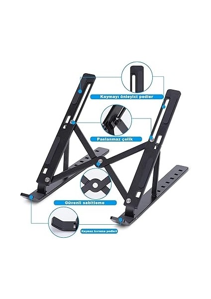 Taşınabilir 10 Kademeli Sert Plastik Laptop Stant Bilgisayar Stant Notebook Stant Tüm Laptoplarla Uyumlu Bilgisayar Standı Taşınabilir Kaymaz Stant Dizüstü Bilgisayar Stantı fırsatları