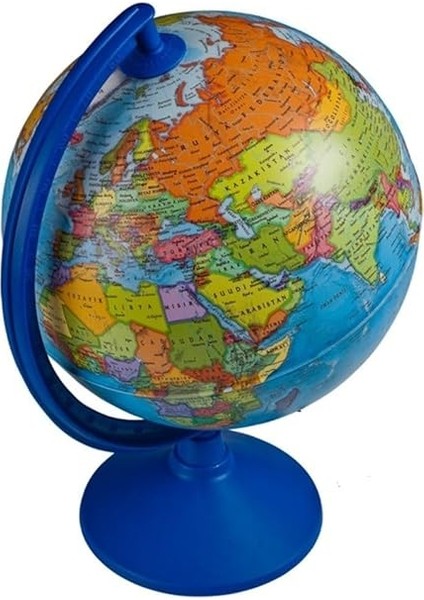 Store Işıksız Siyasi Dünya Küresi 30 cm Çaplı En Büyük Boy Yer Küre Eğitici Harita, Mavi indirimleri