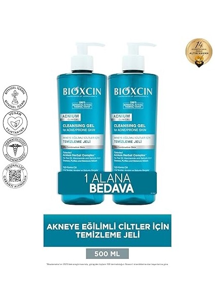 Acnium Sebum Dengeleyici Yüz Yıkama Jeli 500 ml 1 Alana 1 Hediye – Salisilik Asit, Çay Ağacı ve Niasinamid Içeren Yağlı ve Akneye Eğilimli Ciltler Için Temizleyici fiyatları