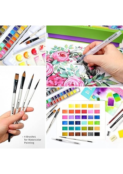 Sulu Boya Seti, Profesyonel 36 Sabit Pigment Boyama Kutusu, Yüksek Pigmentasyon, Sanatçılar, Öğrenciler, Yetişkinler Için 12 Sulu Boya Kağıdı fırsatları