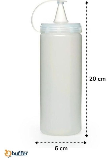Buffer® Şeffaf Kapaklı Sızdırmaz Yağlık Sosluk Şişesi Plastik Yağdanlık 400 ml AP-9028