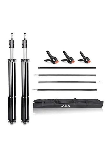 2 x 3 M / 6,6 x 10 Ft Stüdyo Arka Plan Standı Tutucu Alüminyum Alaşım Ayarlanabilir Fotoğraf Arka Planı Destek Sistemi Taşıma Çantası ile 3 Parçalı Arka Plan Kelepçesi fiyatları