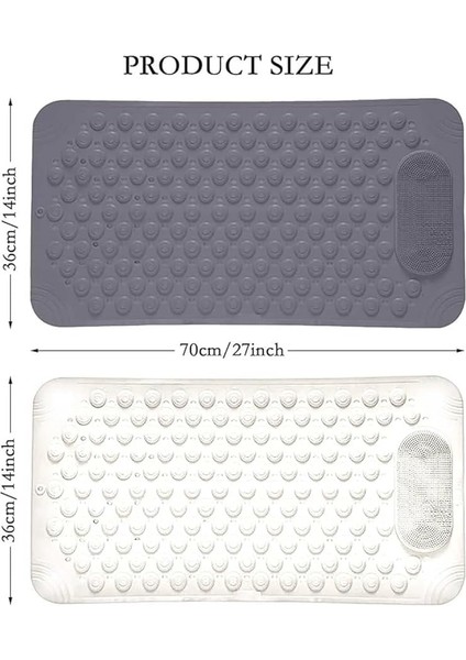 Home Antrasit Renk Silikon Kaymaz Tabanlı Banyo Paspası Duş Kaydırmazı Vantuzlu 36 x 69,5 cm fırsatları