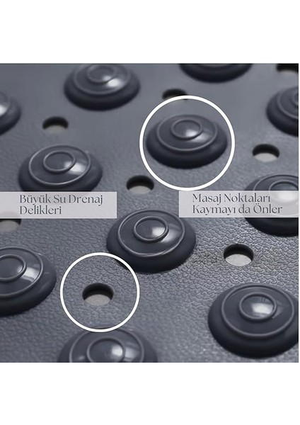 | Kaymaz Banyo Paspası | Antrasit Gri | 69,5X36CM – Dikdörtgen Duş Matı, Küvet Paspası | Güçlü Vantuzlu, Su Tahliyeli, Masaj, Fırçalı | Makinede Yıkanabilir | Kaydırmaz Zemin Matı fiyatları
