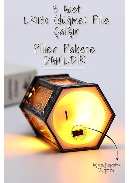 Adet LED Mum Retro Sokak Lambası Dumansız Pilli Alevli Dekoratif Yapay Mum Işıldak Bakır 1036-5 fırsatları