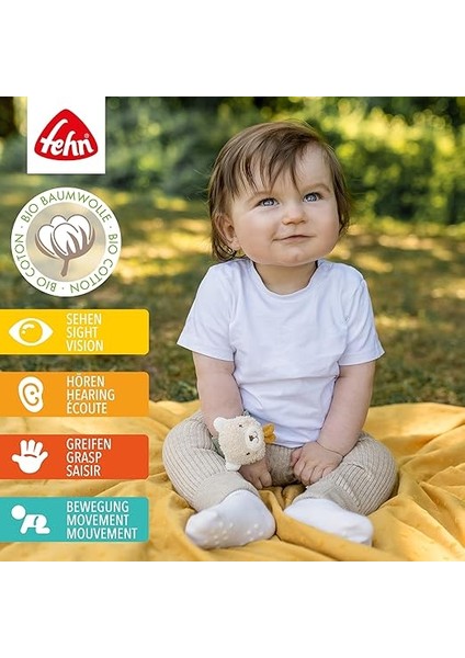 Çıngıraklı Bileklik Bebek Fehnnatur Oyuncak Ayı - Çıngırak ve His Için Motor Becerileri Oyuncağı Kavrama Oyuncağı - Organik Pamuklu Sevimli Oyuncak Bebek Oyuncağı - 0+ Aydan Itibaren fiyatları