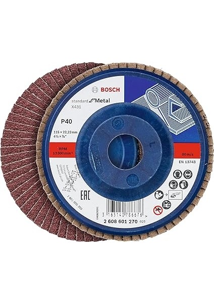 Professional 3 Adet Flap Disk Seti X431 Standard For Metal, Çelik ve Paslanmaz Çelik Taşlama Için, Açılı, 115 Mm, Kum Kalınlığı 40/60/80, Küçük Avuç Taşlama Makineleri Için Uygundur fiyatları