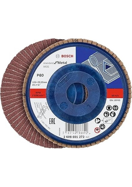 Professional 3 Adet Flap Disk Seti X431 Standard For Metal, Çelik ve Paslanmaz Çelik Taşlama Için, Açılı, 115 Mm, Kum Kalınlığı 40/60/80, Küçük Avuç Taşlama Makineleri Için Uygundur fırsatları