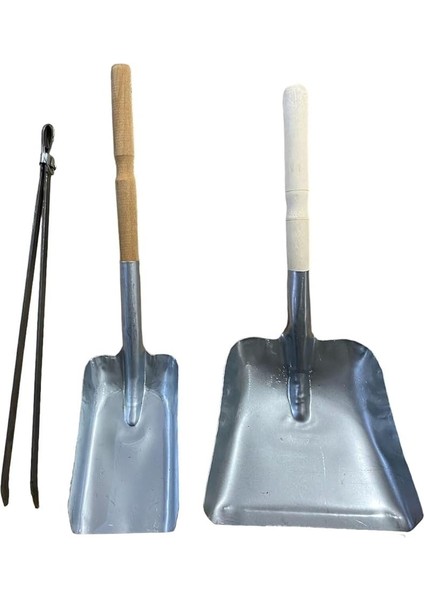 2 Adet Kürek ve Maşa Seti, Soba Şömine Mangal Kömür ve Köz Için Ideal Set